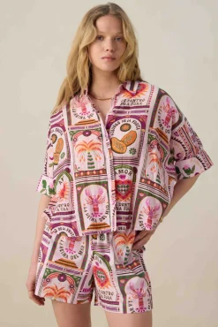 Multicolour blouse met print