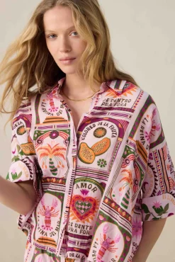 Multicolour blouse met print