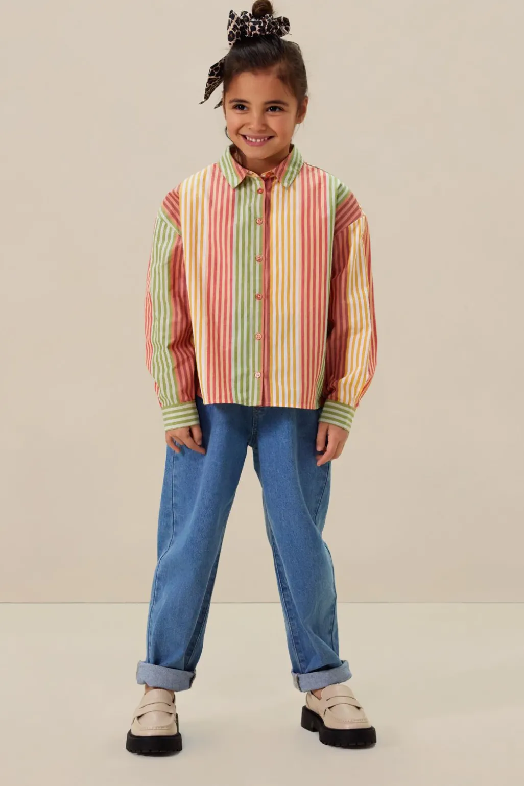 Multicolour blouse met strepen