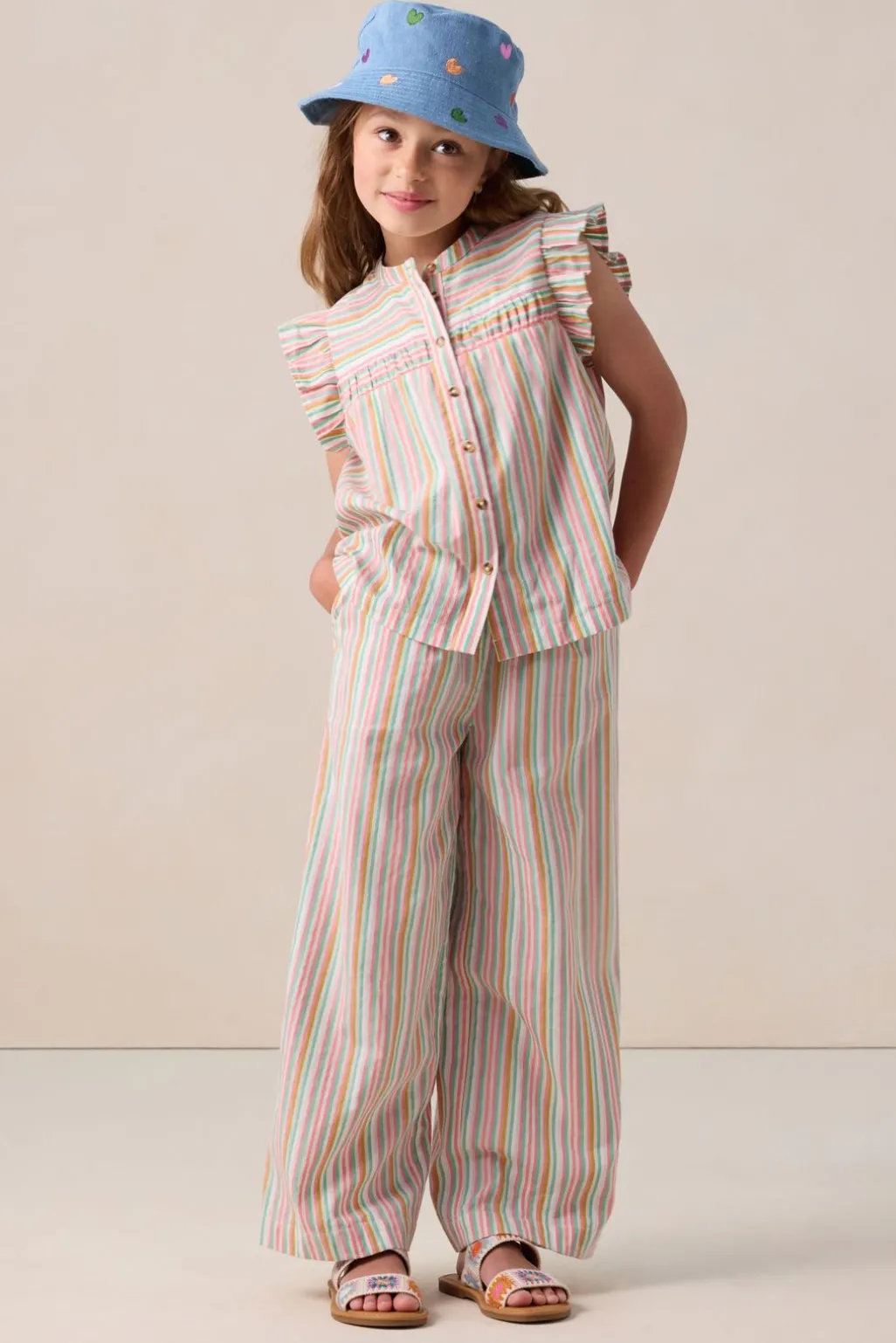 Multicolour blouse met strepen