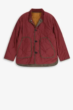 Multicolour gewatteerde colourblock jas
