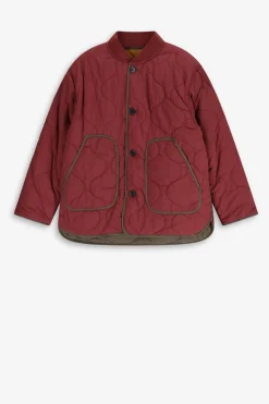 Multicolour gewatteerde colourblock jas