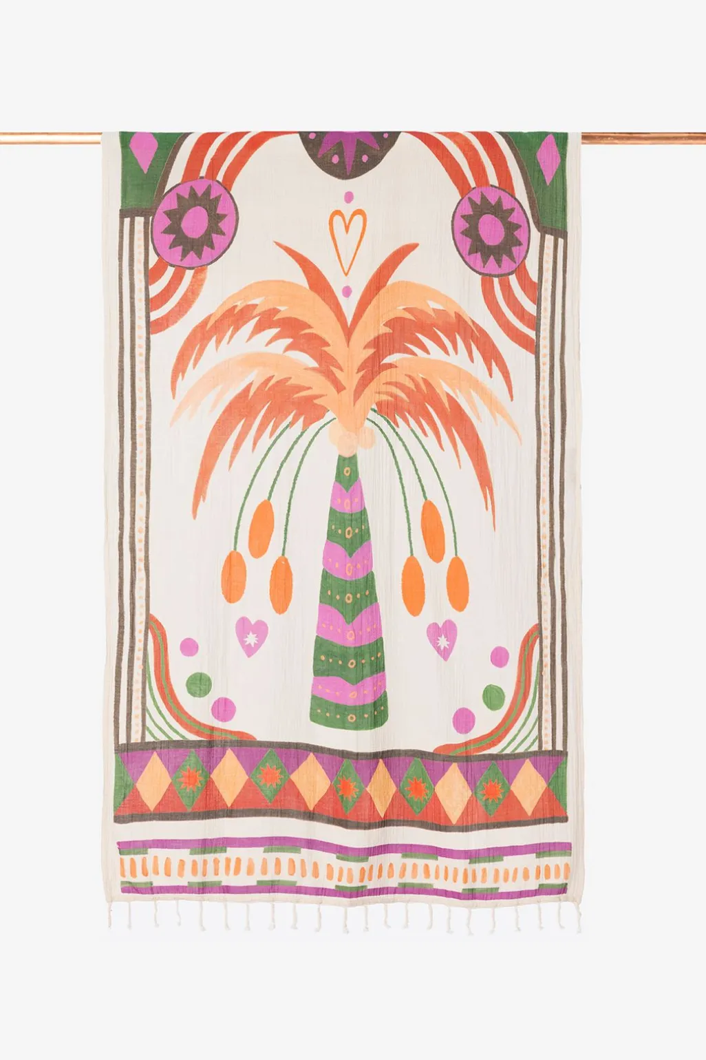 Multicolour hamamdoek met palmboom