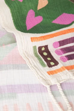 Multicolour hamamdoek met palmboom