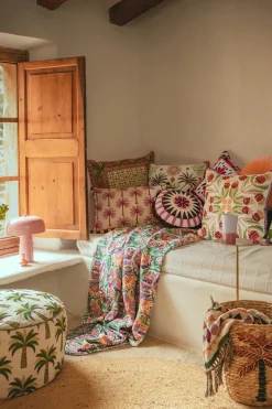 Multicolour jacquard geweven sprei met bloemenprint (200X250 CM)