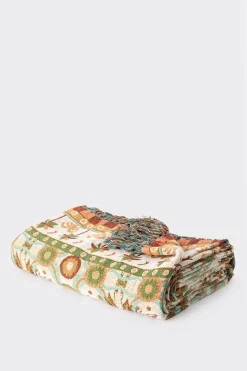 Multicolour jacquard geweven sprei met print (200x250 CM)