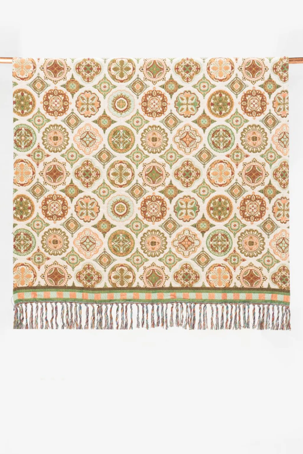 Multicolour jacquard geweven deken met print (130x180 CM)