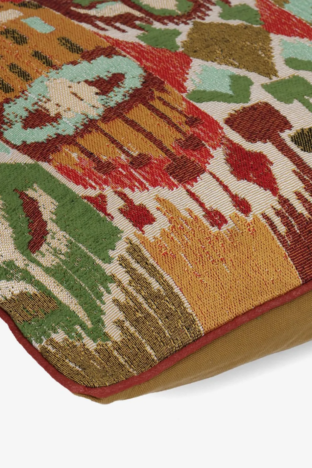 Multicolour jacquard kussen met ikat dessin