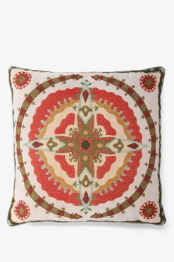 Multicolour jacquard kussen met crossover dessin