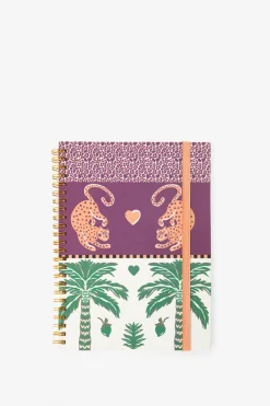 Multicolour notitieboek met leopard en palmbomen