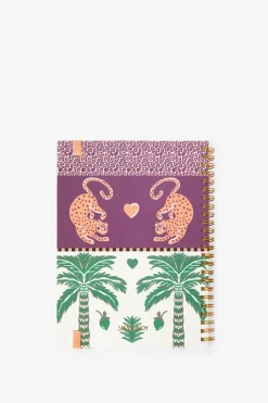 Multicolour notitieboek met leopard en palmbomen