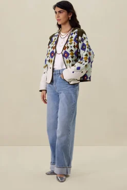 Multicolour oversized jack met print