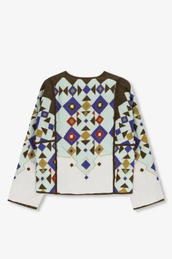 Multicolour oversized jack met print