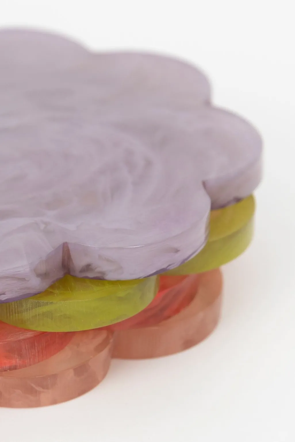 Multicolour resin glasonderzetters bloem