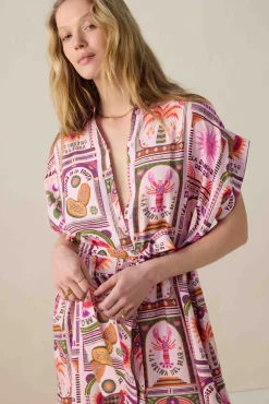 Multicolour shirt jurk met print