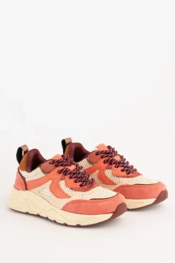Multicolour sneakers met lichtroze details