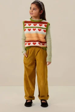 Multicolour spencer met jacquard hartjes