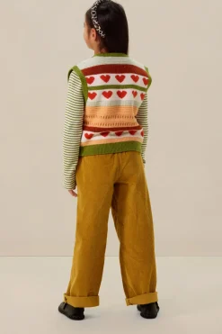Multicolour spencer met jacquard hartjes