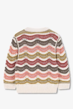 Multicolour trui met golf patroon