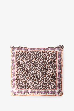 Multicolour tuinkussen met leopard print