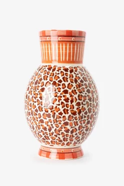 Multicolour vaas met leopard print