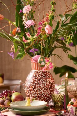 Multicolour vaas met leopard print