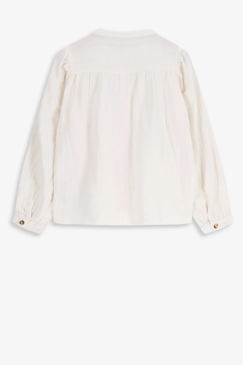 Off white blouse met pofmouwen