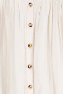 Off white blouse met pofmouwen