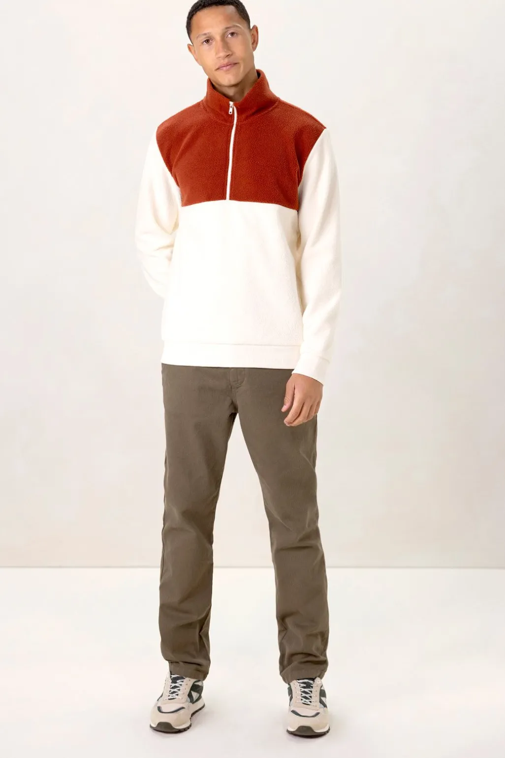 Off white colourblock sweater