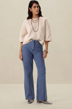 Off white gebreide trui