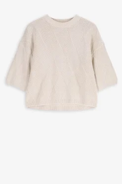 Off white gebreide trui