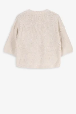 Off white gebreide trui