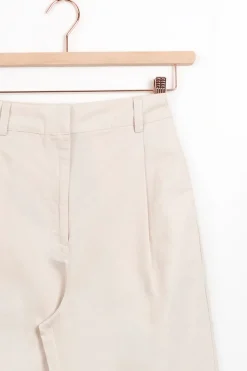 Off-white high waist wide leg linnen pantalon