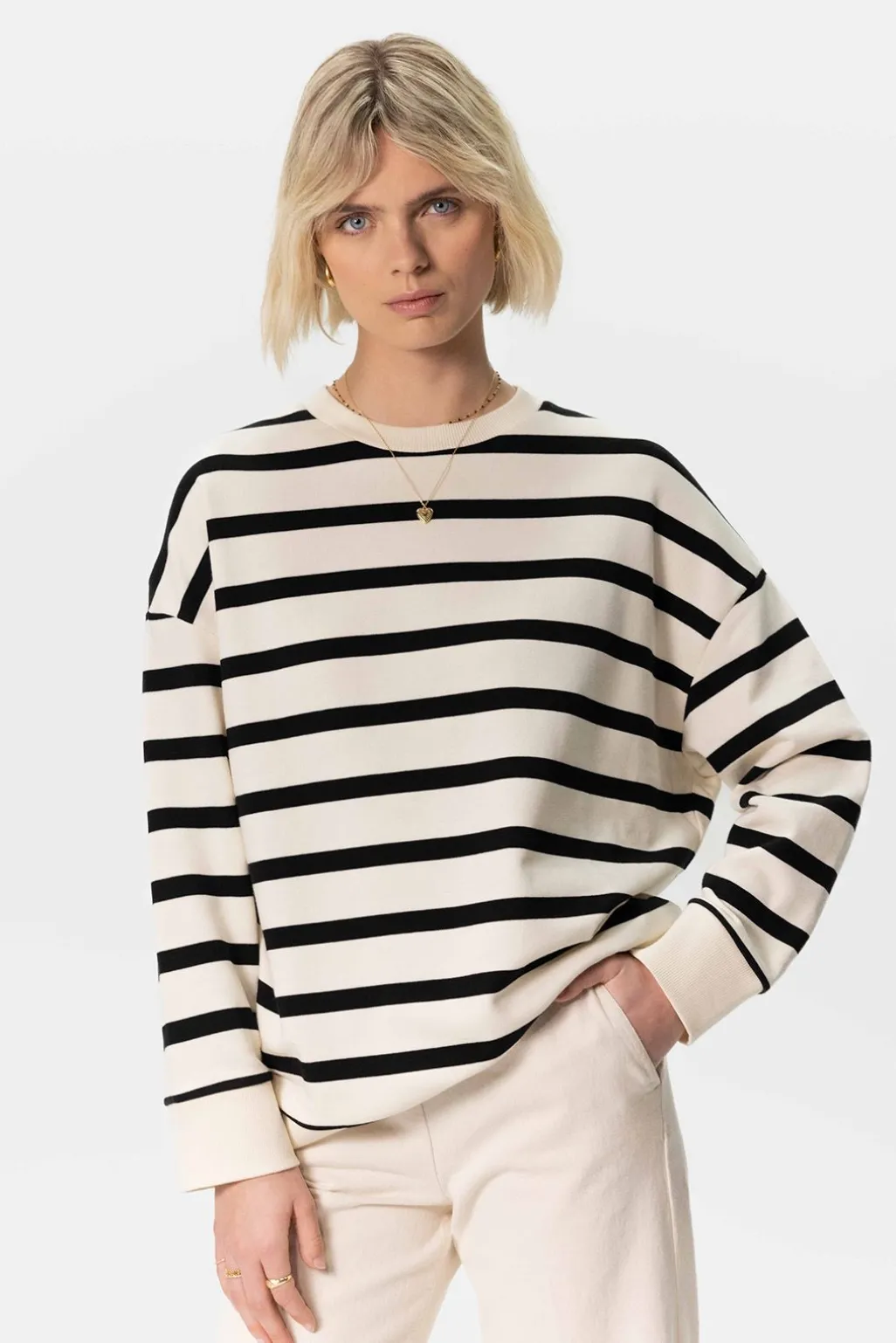 Off-white oversized gestreepte sweater