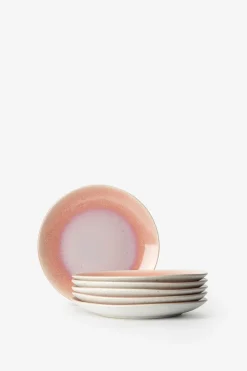 Ontbijtbord roze reactive glaze funky