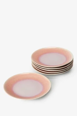 Ontbijtbord roze reactive glaze funky