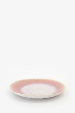 Ontbijtbord roze reactive glaze funky