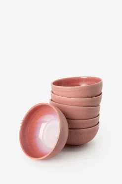 Ontbijtkom roze reactive glaze funky