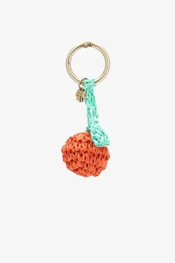 Oranje bag charm met sinaasappel