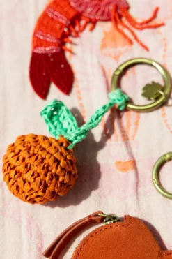 Oranje bag charm met sinaasappel
