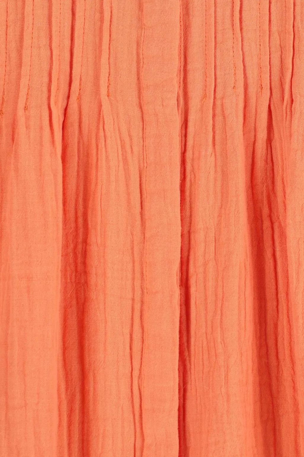 Oranje blouse met pintuck details