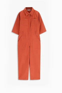 Oranje denim jumpsuit