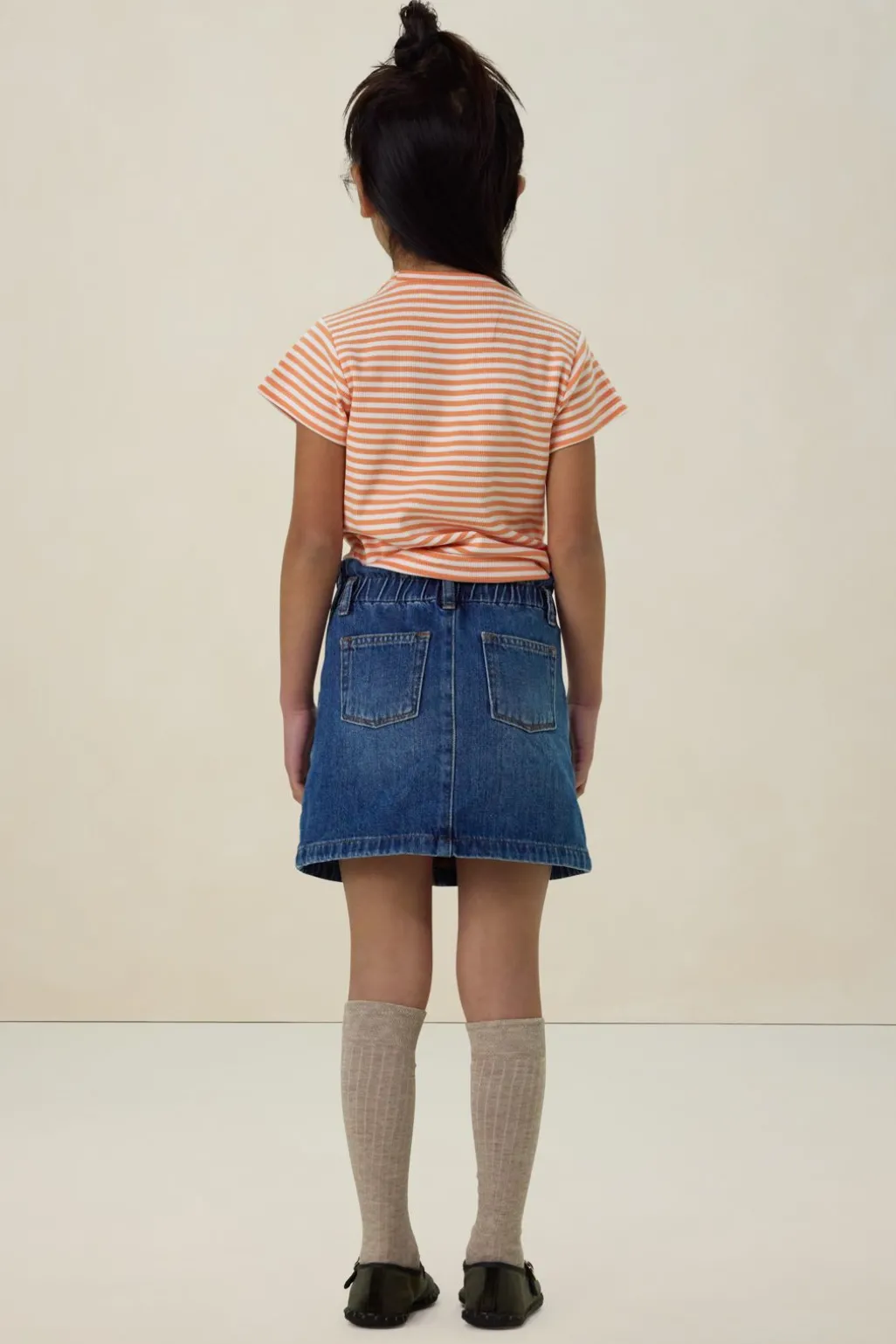 Oranje gestreept t-shirt