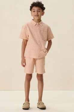Oranje gestreepte shorts