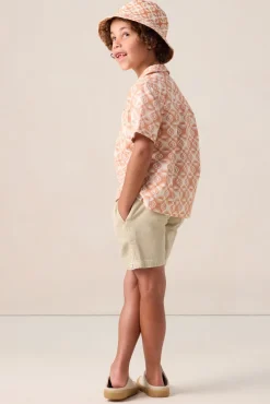 Oranje overhemd met smiley print