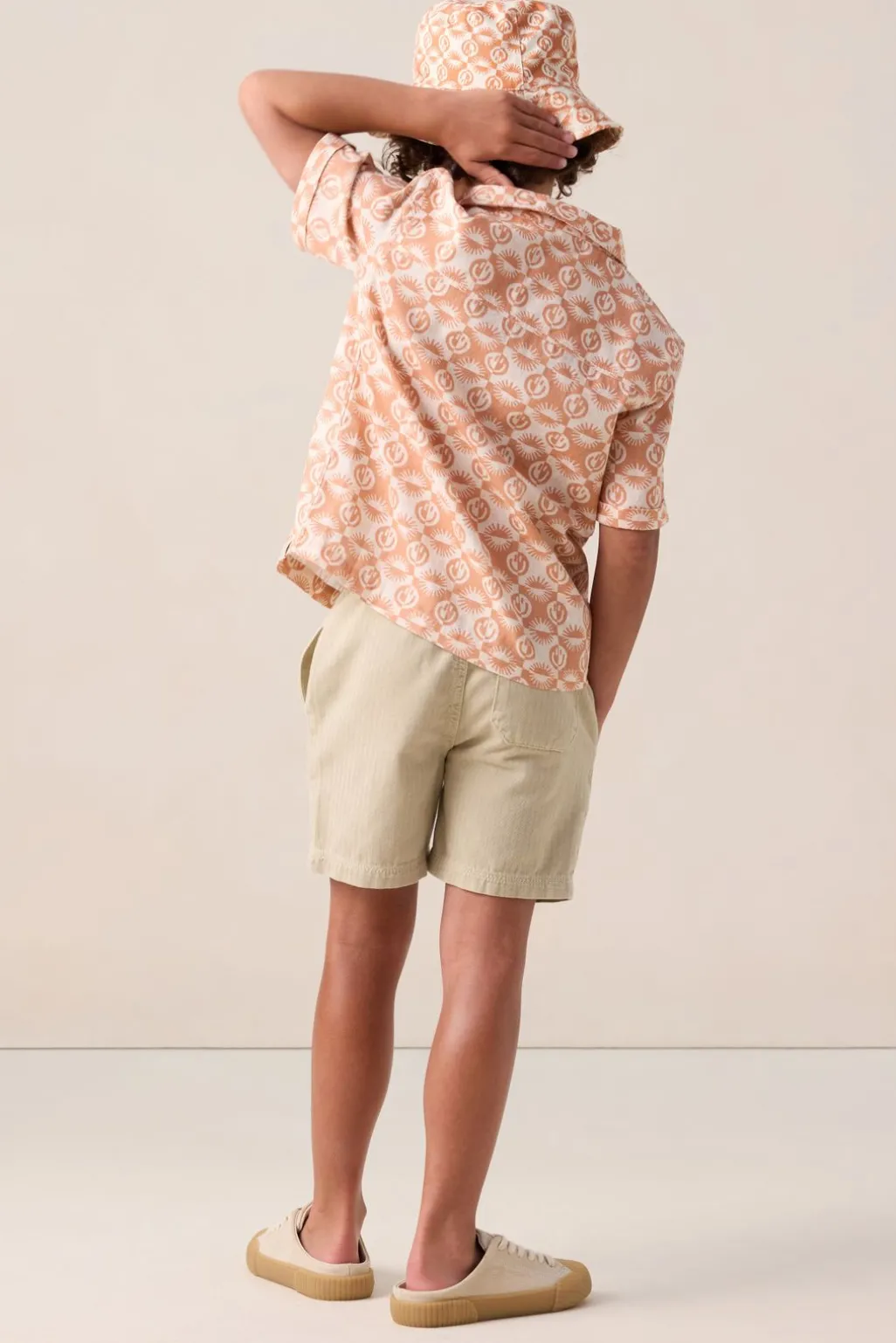 Oranje overhemd met smiley print