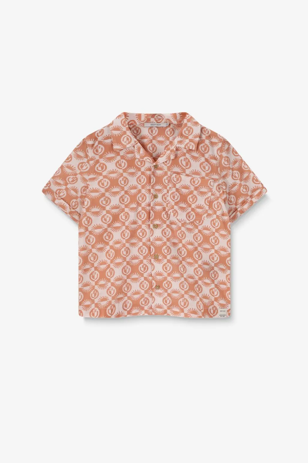 Oranje overhemd met smiley print