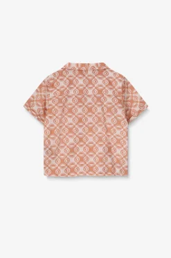 Oranje overhemd met smiley print