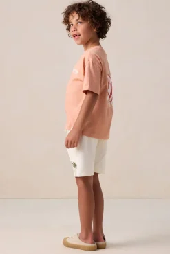 Oranje oversized T-shirt met artwork