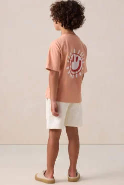 Oranje oversized T-shirt met artwork
